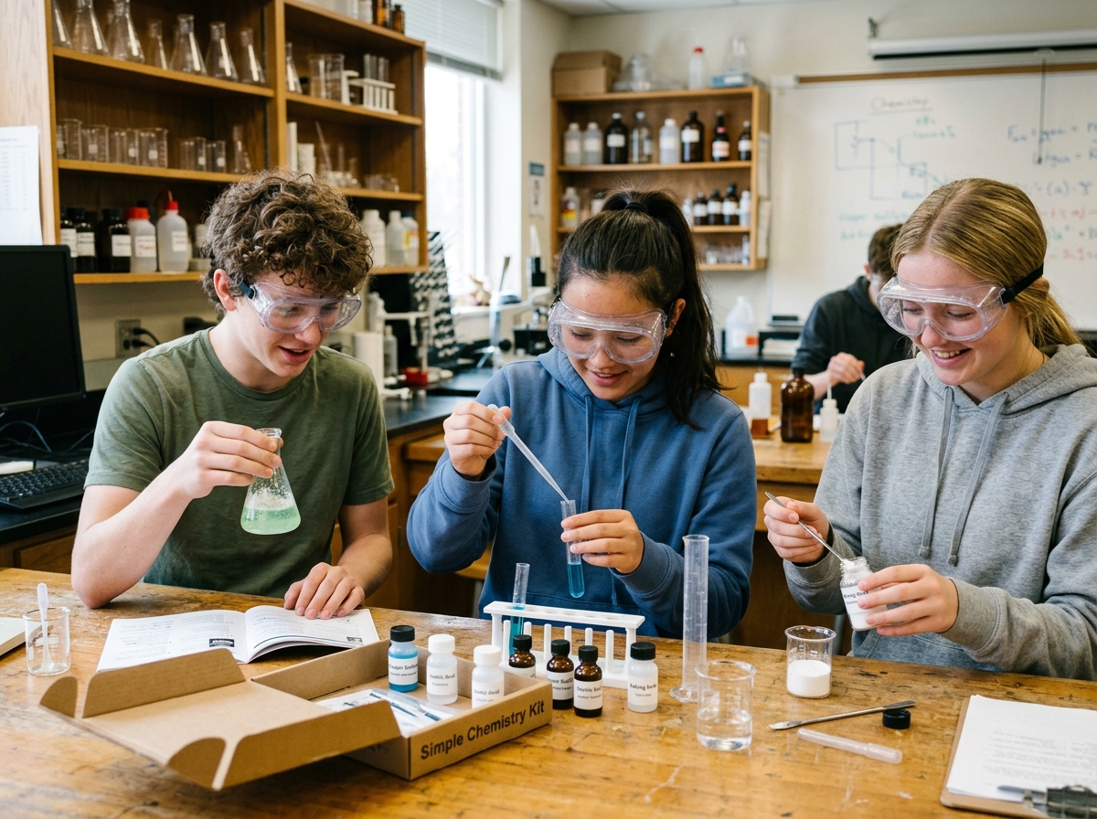 Students in a small lab setting